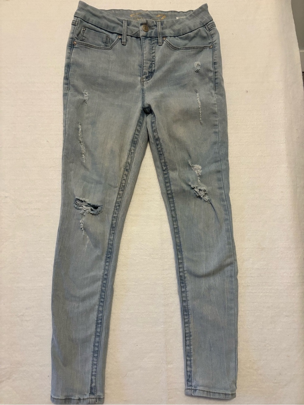 Seven Lightwash Tummyless High Rise Distressed Women's Skinny Jeans size 8